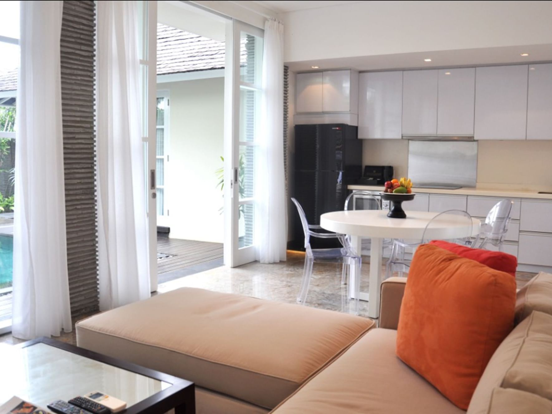 Living area of Two Bedroom studio Pool Villa Peppers Seminyak