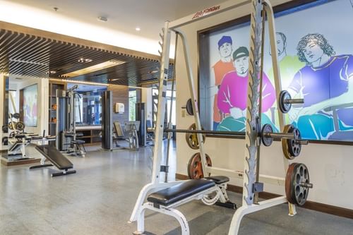Exercise equipment in Fitness Centre at Paradox Phuket Resort