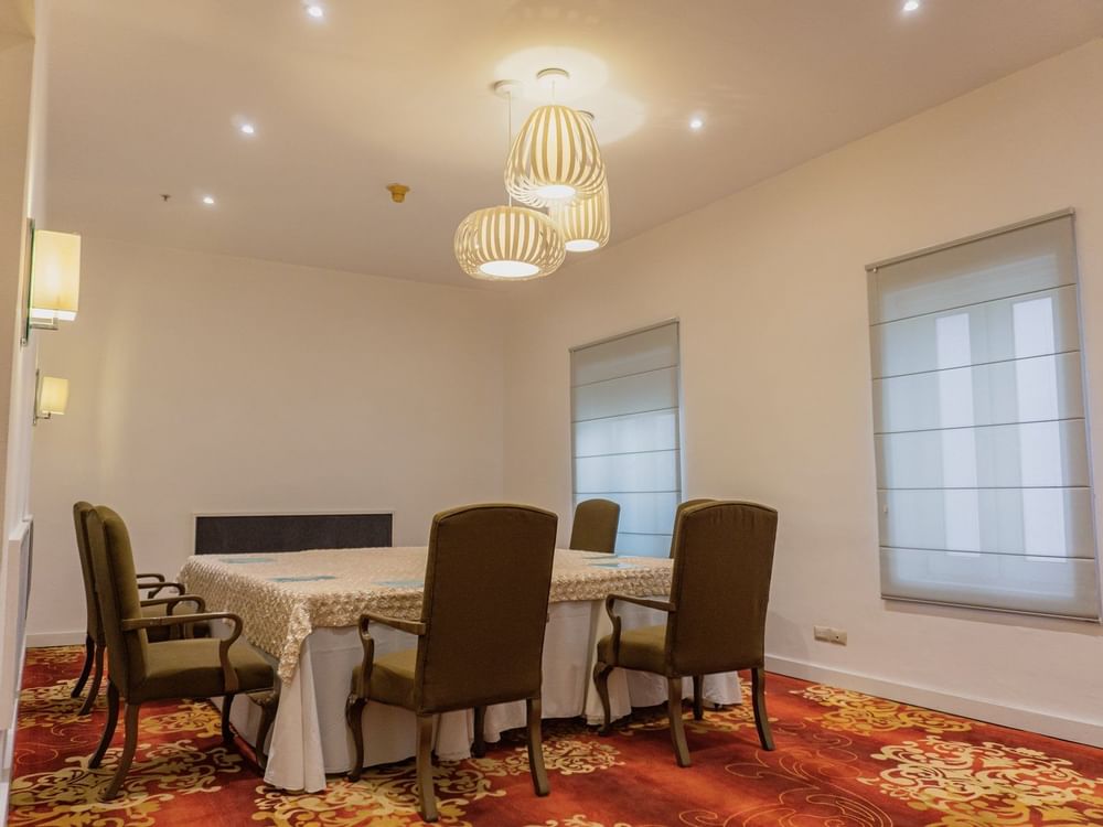 Discussion table in Don Arturro Room at Gamma Hotels