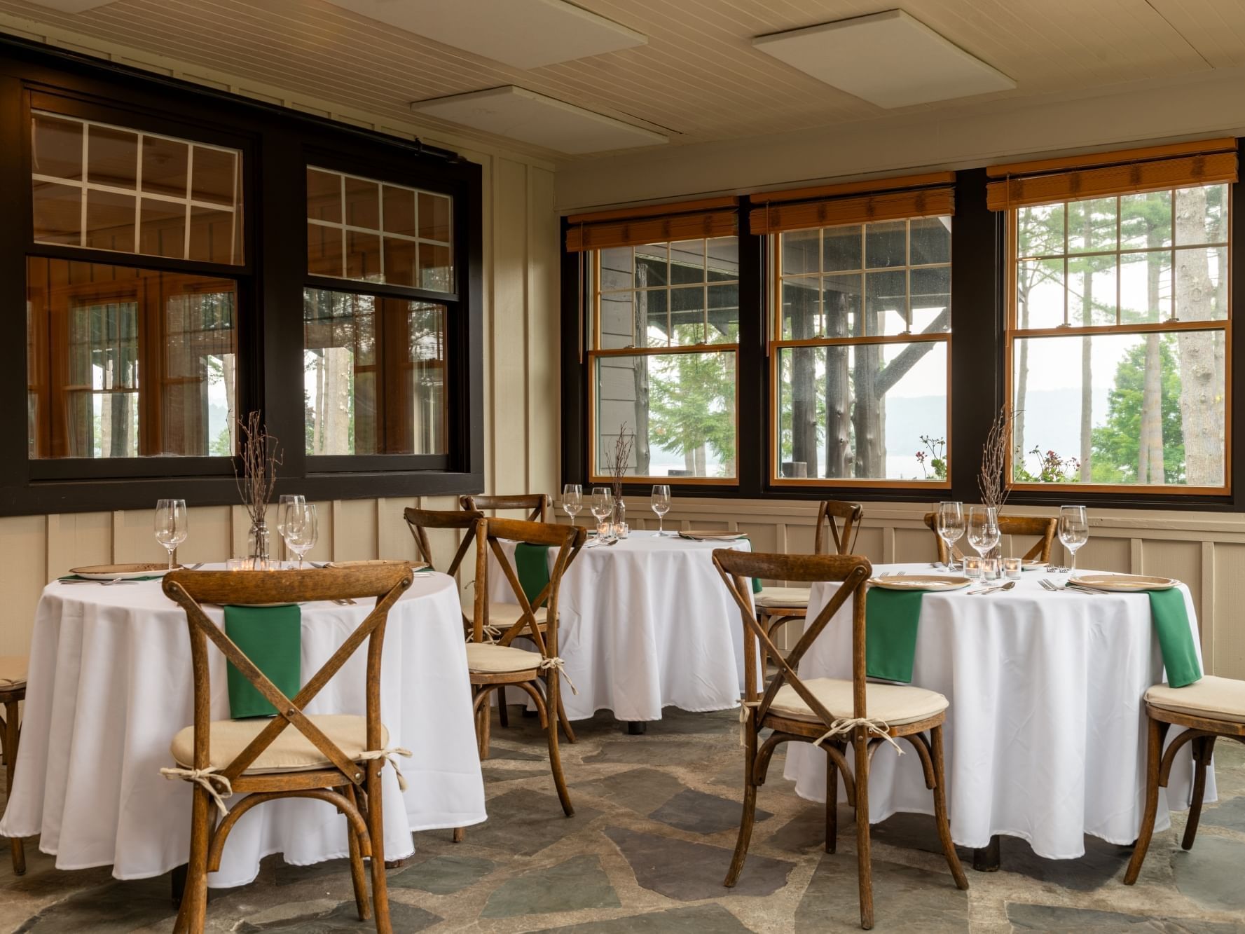Private Dining Room Wedding Receptions Natural Light in Adirondack Mountains