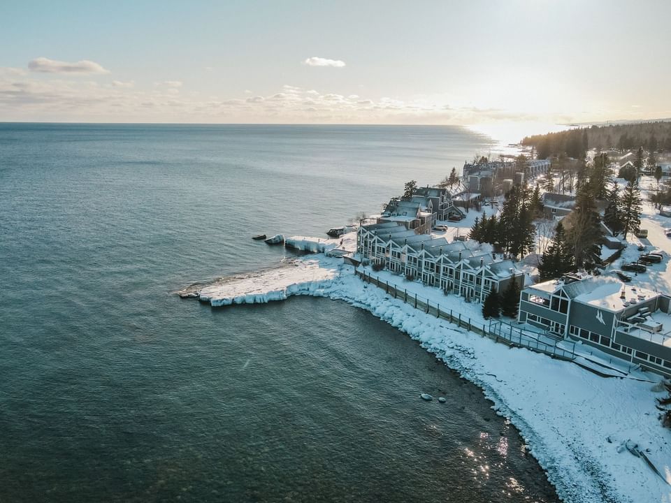 Aerial view of Bluefin Bay Family of Resorts