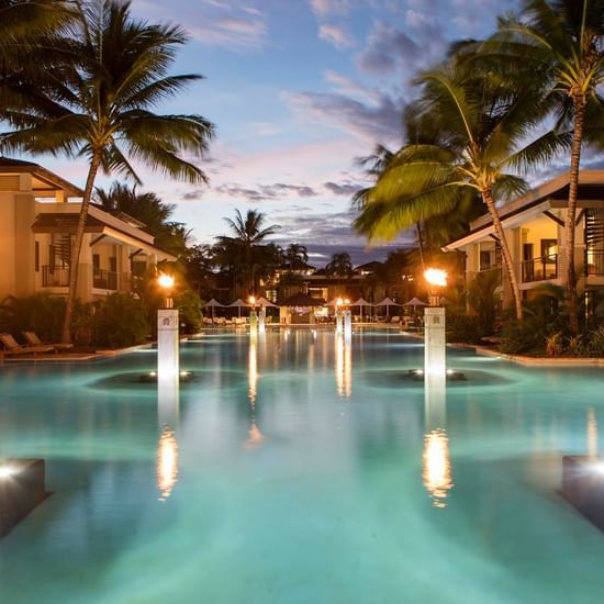 Evening view at Pullman Port Douglas sea temple resort and spa 