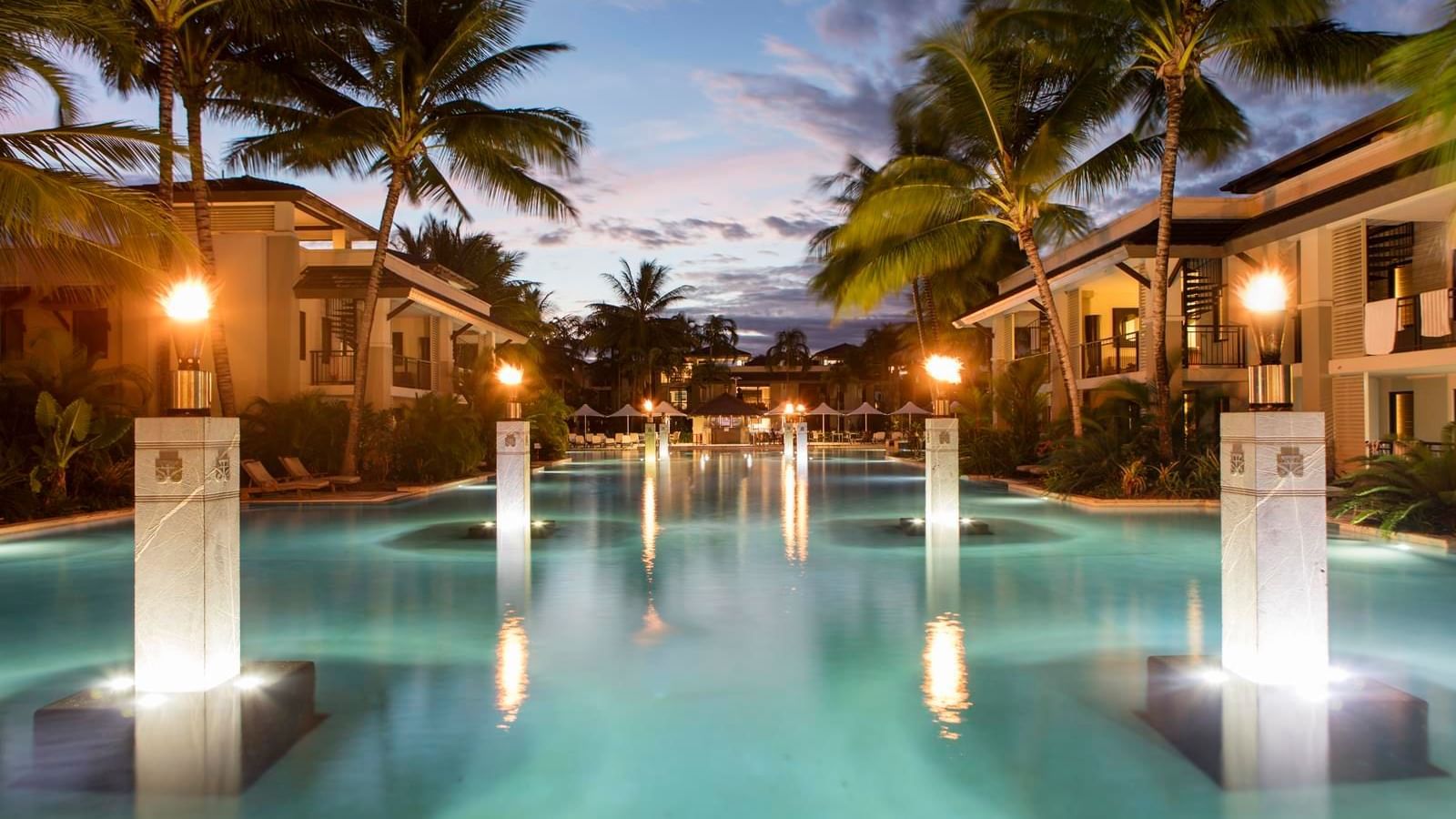 Evening view at Pullman Port Douglas sea temple resort and spa