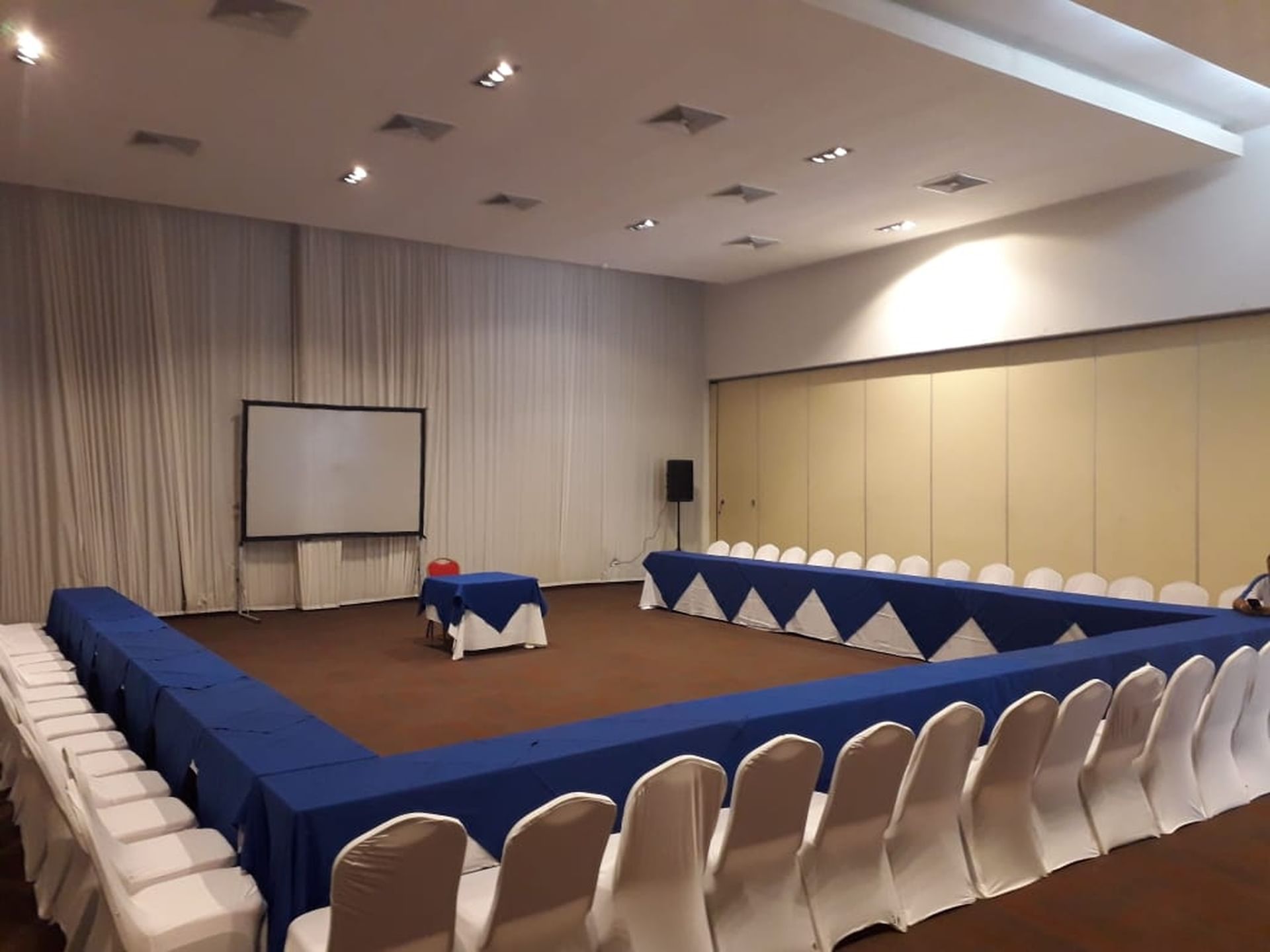 U-shaped table in Convention Center, Playa Blanca Beach Resort