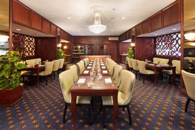 Dining setting at Royal on the Park hotel restaurant