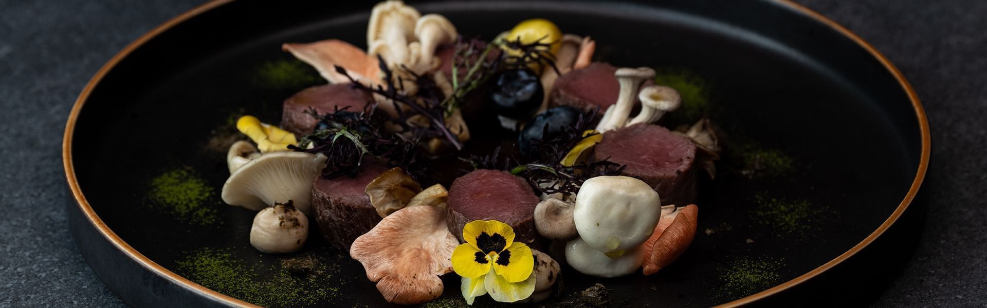 A closeup of a dish in a restaurant at Crown Hotel Perth