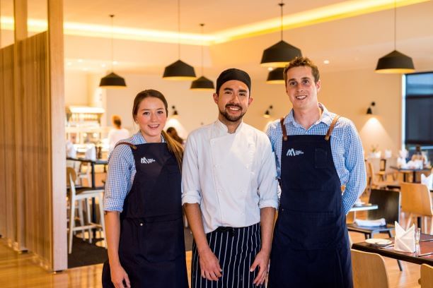 Hospitality team working together