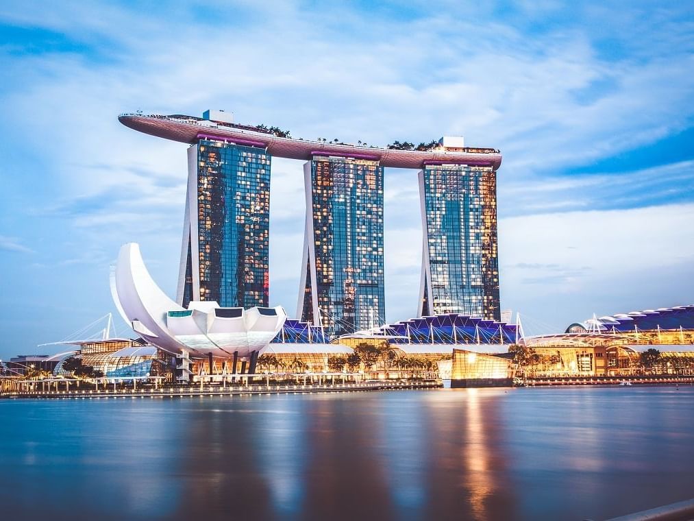 Exterior view of Marina Bay Sands near Carlton Hotel Singapore