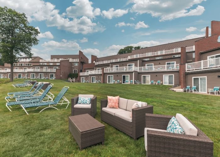 Sun loungers and sofas in the outdoors at Ogunquit Collection