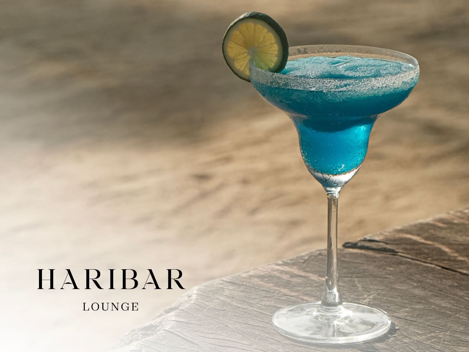Blue Margarita on a wooden table
