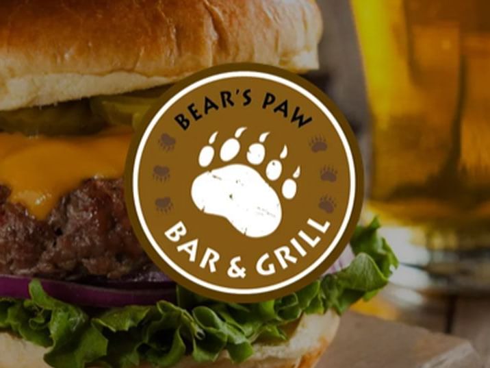 Burger served in Bear's Paw Bar & Grill at Fairmont Hot Springs Resort