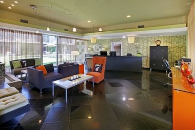 Interior of the Lobby with lounges at 7 Springs Inn & Suites