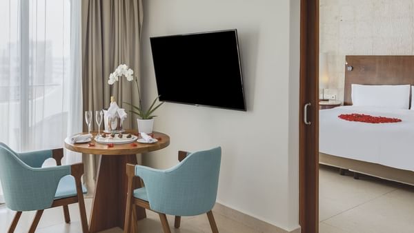 TV in Honeymoon Suite at The Fiesta Americana Viaducto