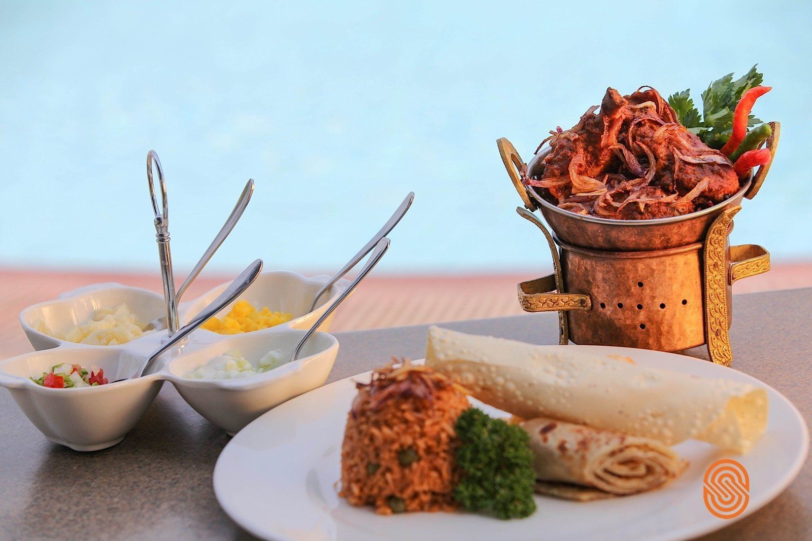 Closeup of a dish served by room service at Kivu Serena Hotel 