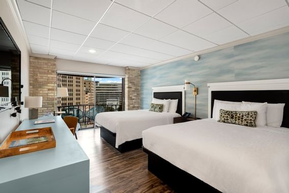King bed room with terrace at The Riverwalk Plaza Hotel