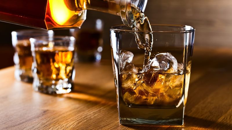 alcohol, drink, ice, pour, whisky