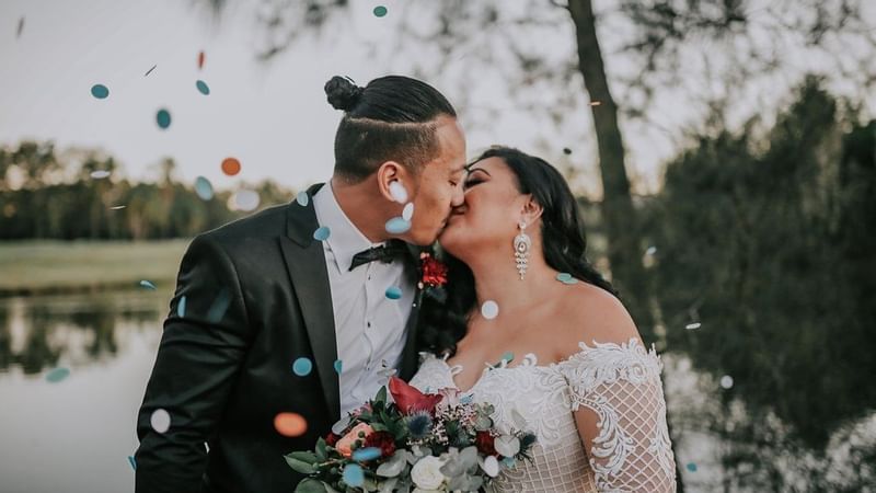 Happy couple getting married at Mercure Gold Coast Resort