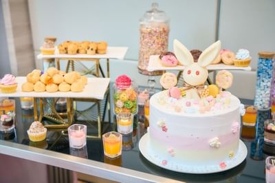 Decorated birthday cake takes center stage at the lively children's party held at Park Hotel Hong Kong
