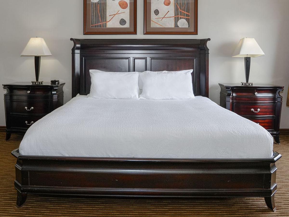 Hotel suite with king bed