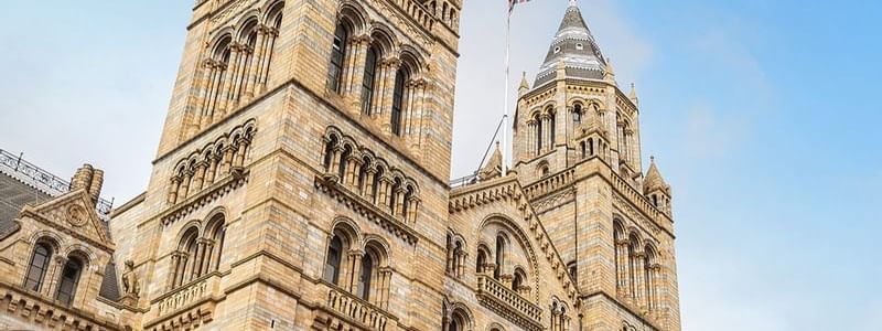 Exterior view of Natural History Museum London near Capital Hotel