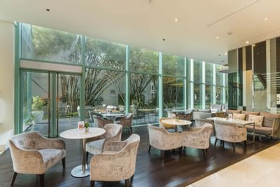 Dining area in Treats Gourmet Restaurant at Chatrium Hotel
