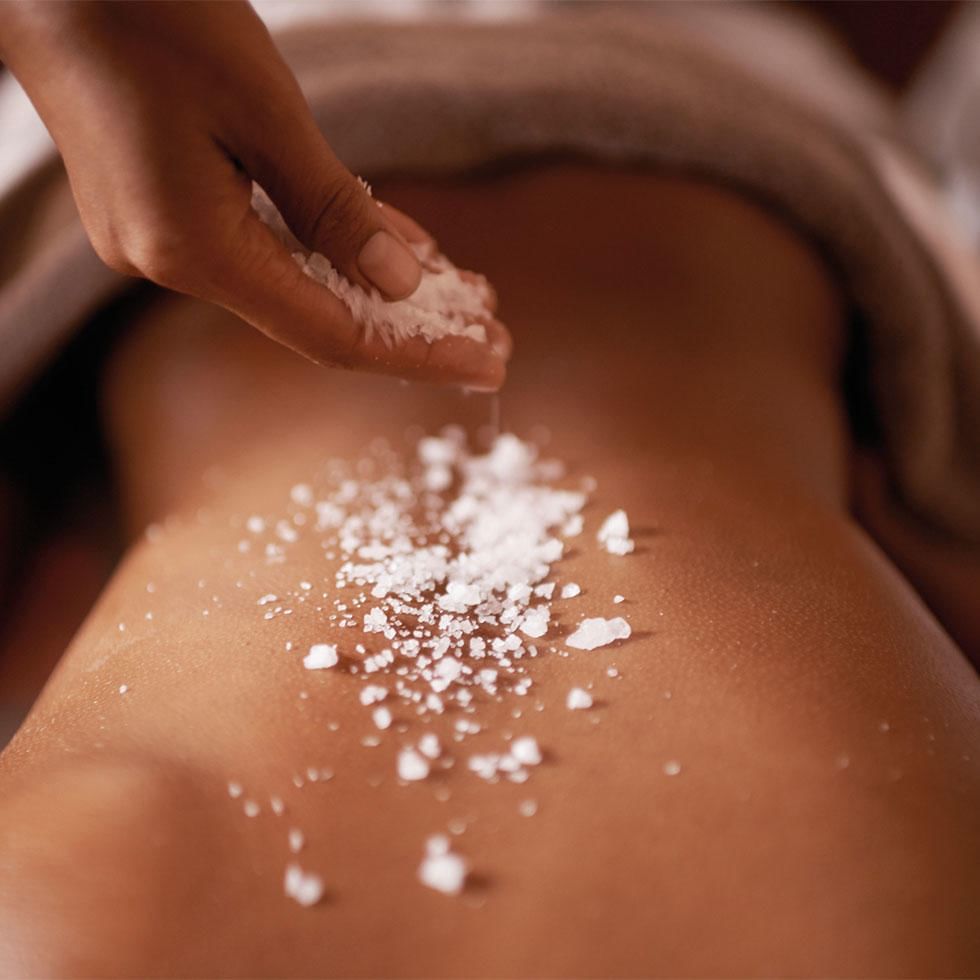 Close-up of a salt treatment session at Falkensteiner Hotels