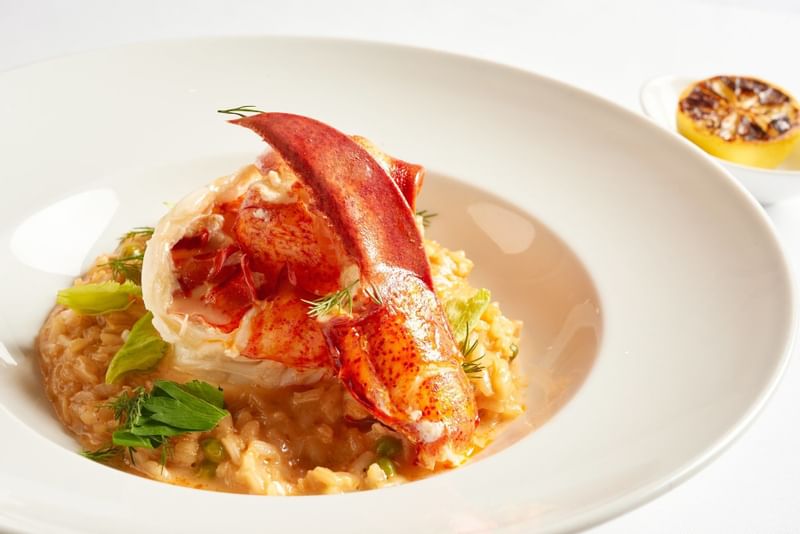 Butter Poached Lobster dish served at The Diplomat Resort