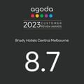 Brady Hotels Central Melbourne awarded in 2023 by Agoda poster