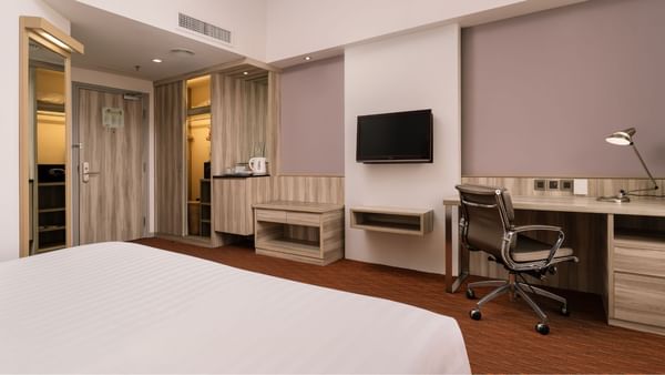 Deluxe King room complete with modern furnishings