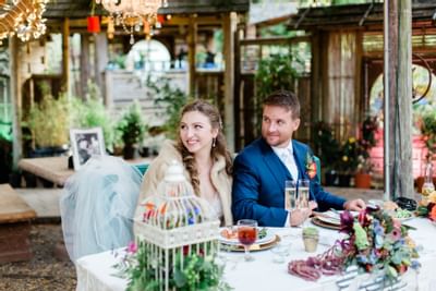 Wedding couple at head table