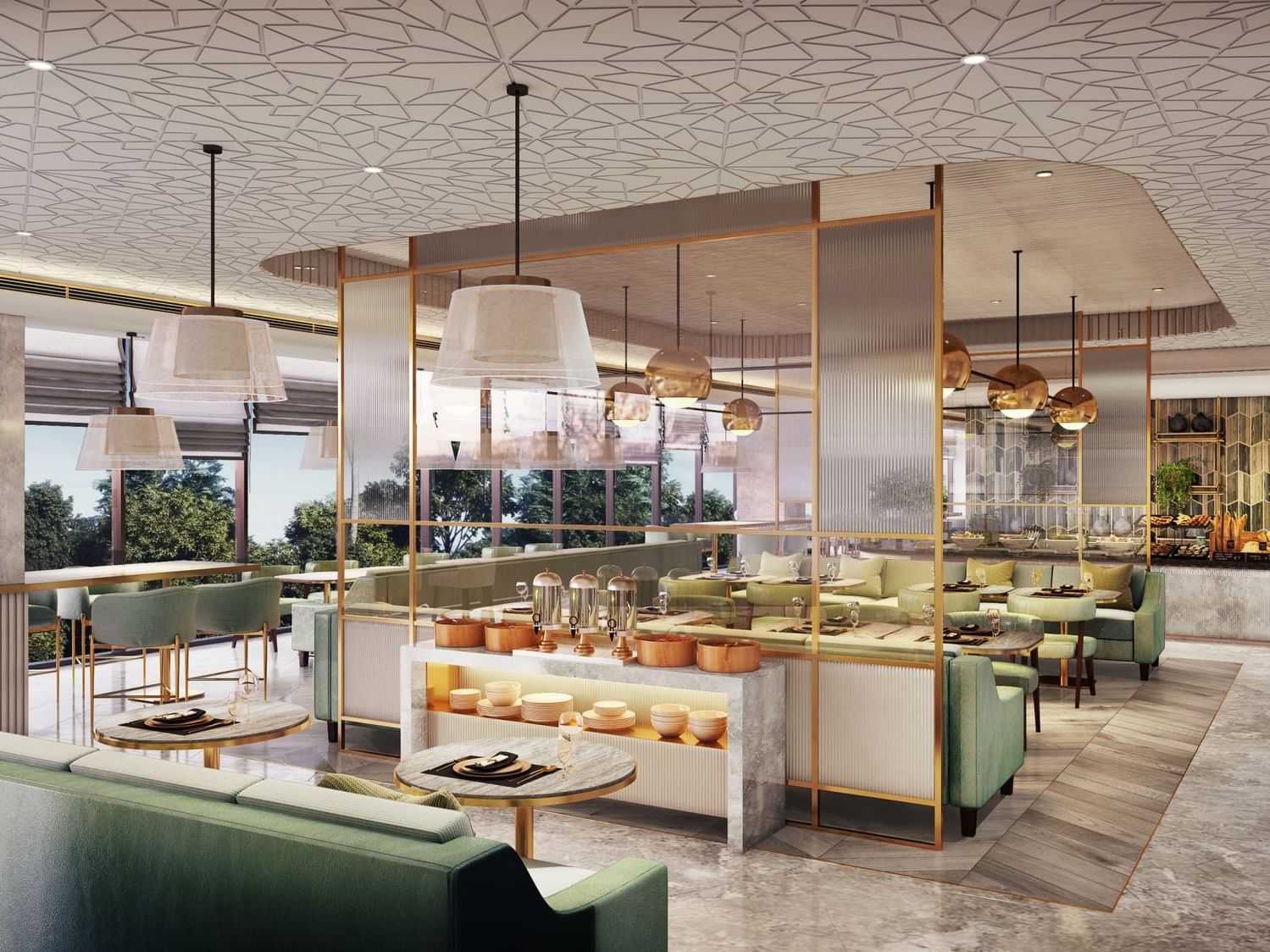Interior of a dining area at Joudyan Red Sea Mall