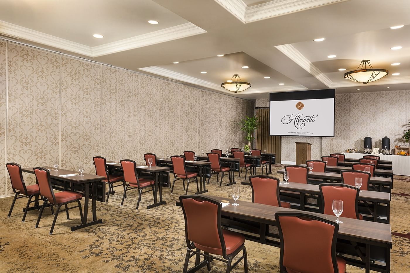 Lorem ipsum Conference room set up classroom style at Allegretto Vineyard Re