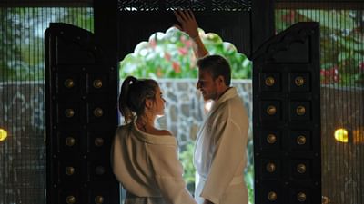 Pareja, en, balneario