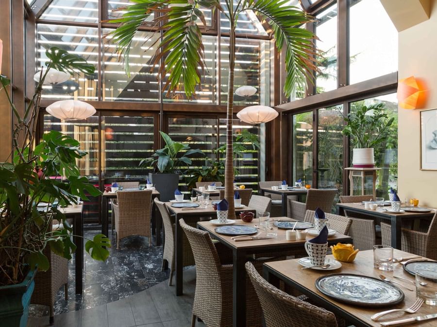 Table setting in restaurant at Hotel Zenit Lleida