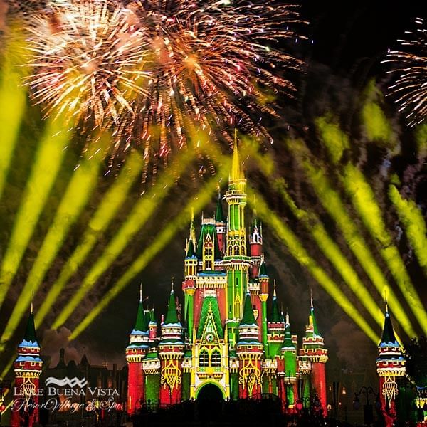 Fireworks at Mickey’s Very Merry Christmas Party near Lake Buena Vista Resort Village & Spa