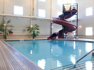 Indoor swimming pool with waterslide