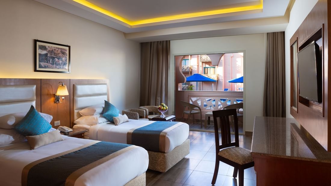 Large Family Room with Garden View at Pickalbatros Aqua Park Resort in Hurghada
