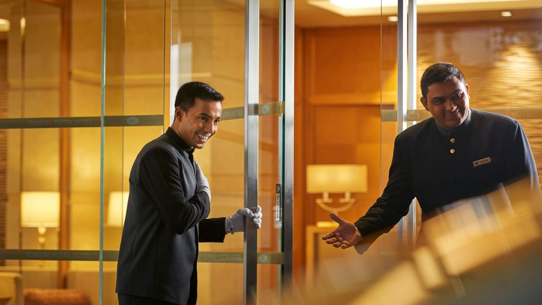 Concierge team welcoming guests at Sunway Putra Hotel