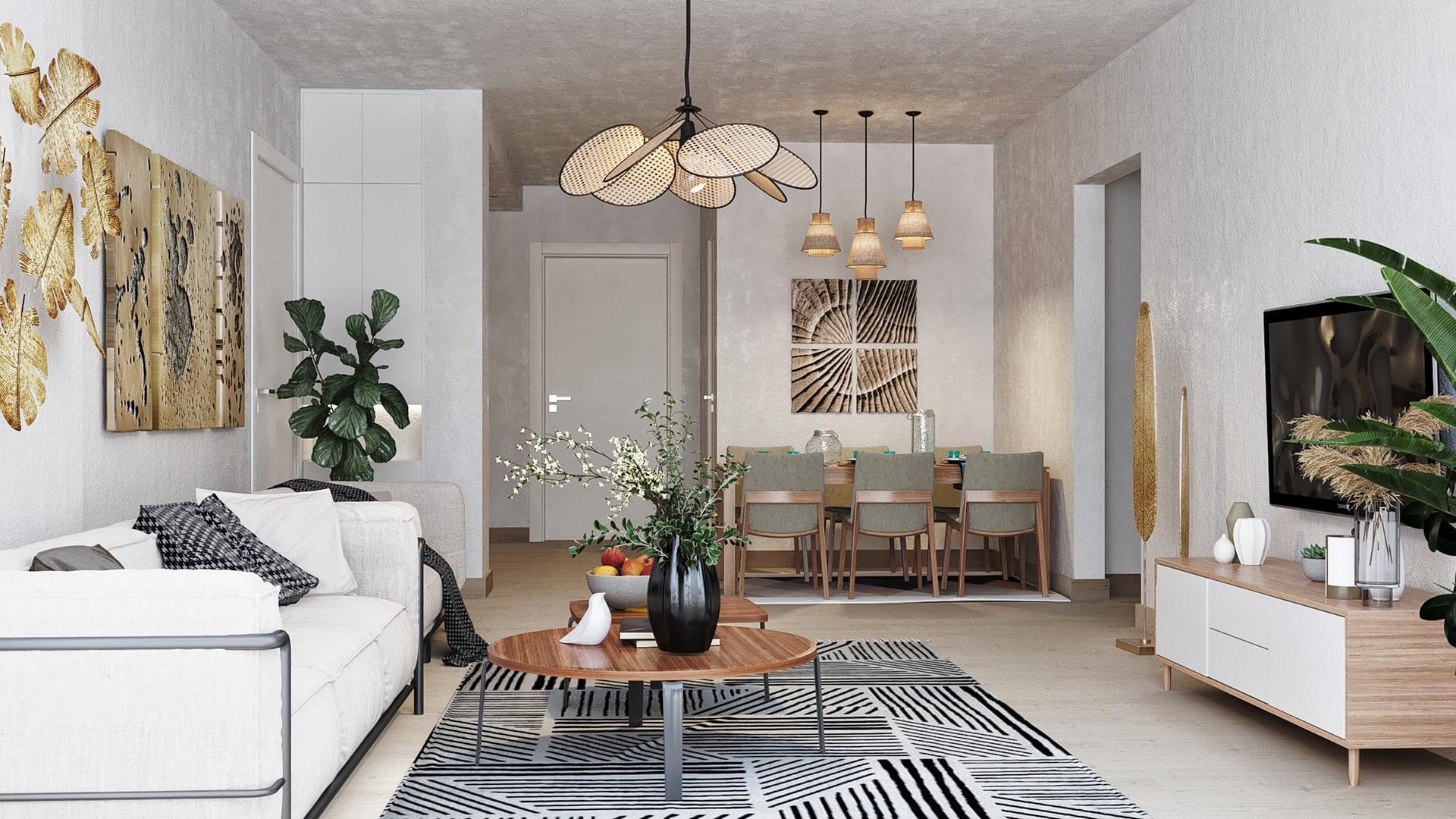 TV lounge adorned with stylish seating and flora decorations at Titanic Deluxe Sharm El Sheikh