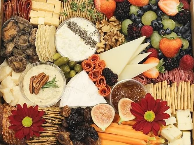 Close-up of a charcuterie board at Aava Whistler Hotel