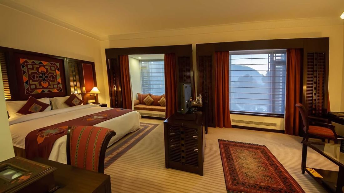 Interior of Junior Suite with King bed at Kabul Serena Hotel