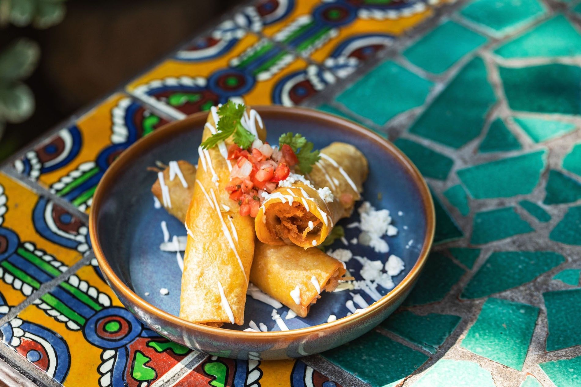 Close-up Image of Chicken Flautas