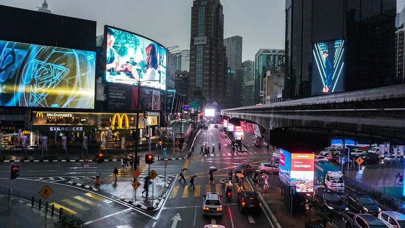Bukit Bintang Shopping District Street near Sunway Putra Hotel