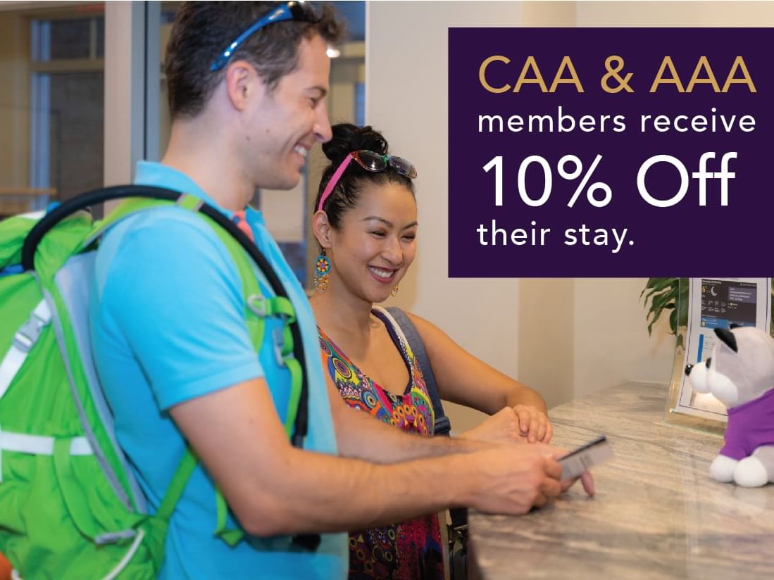 CAA & AAA members receive 10% off their stay offer banner used at Clique Hotels & Resorts