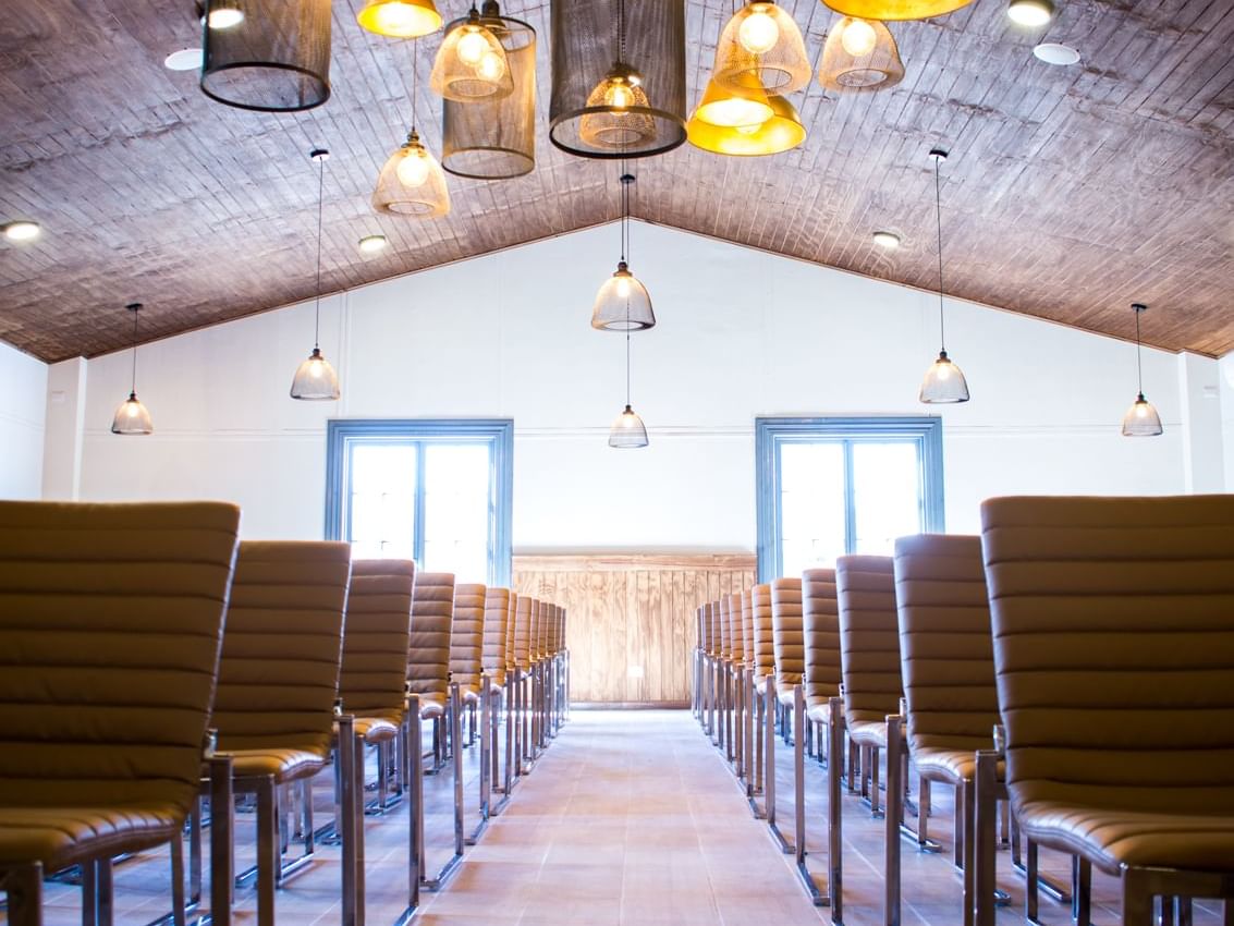 Close up on chairs setup in meeting room at NOI Blend Colchagua