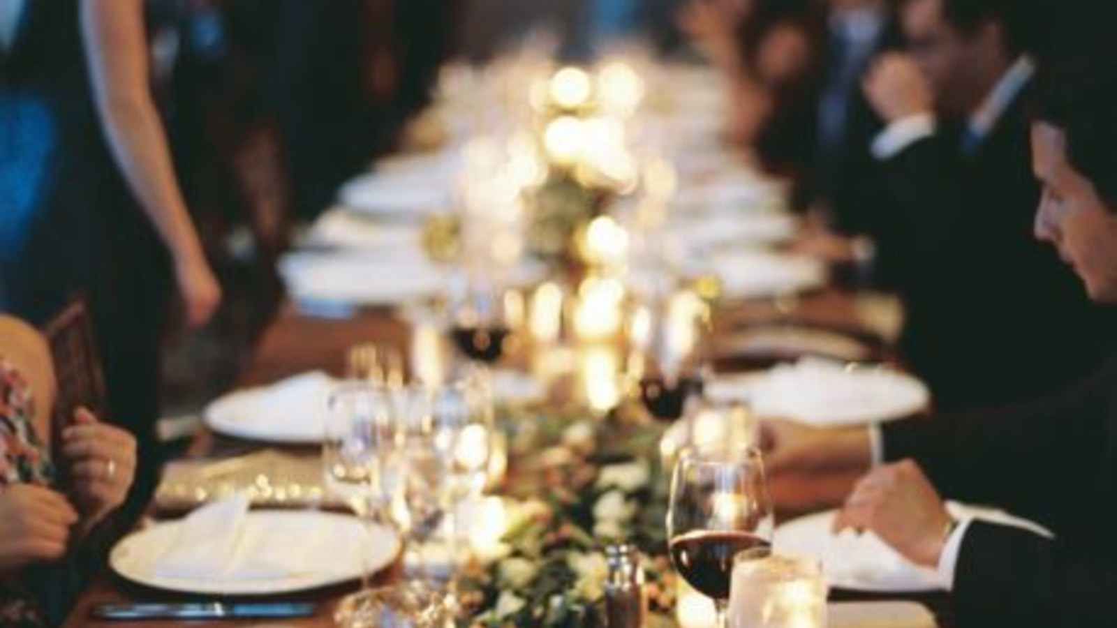 Table set for wedding reception
