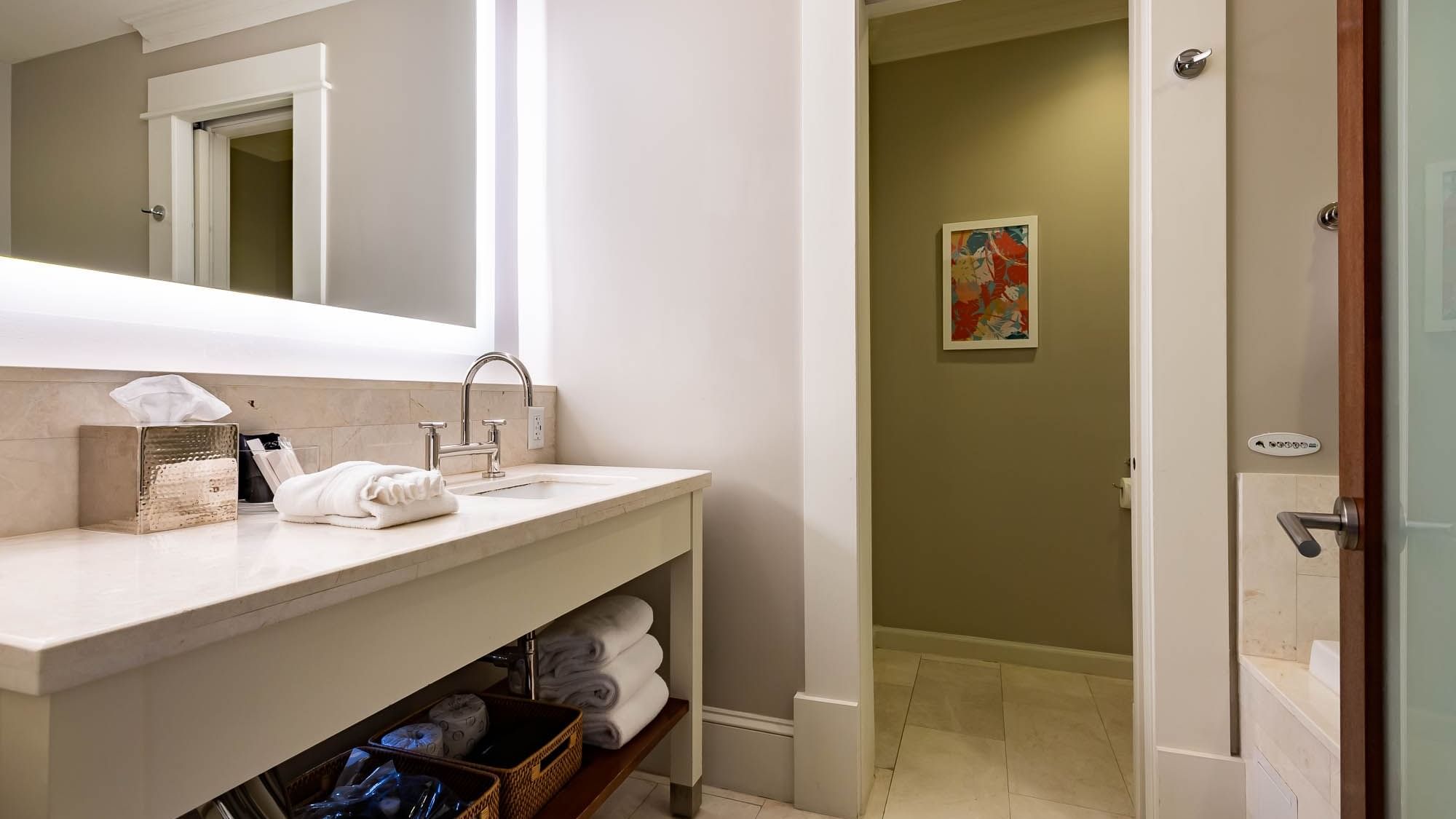 Town View Suite Vanity at The Pearl Hotel