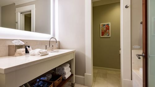 Town View Suite Vanity at The Pearl Hotel