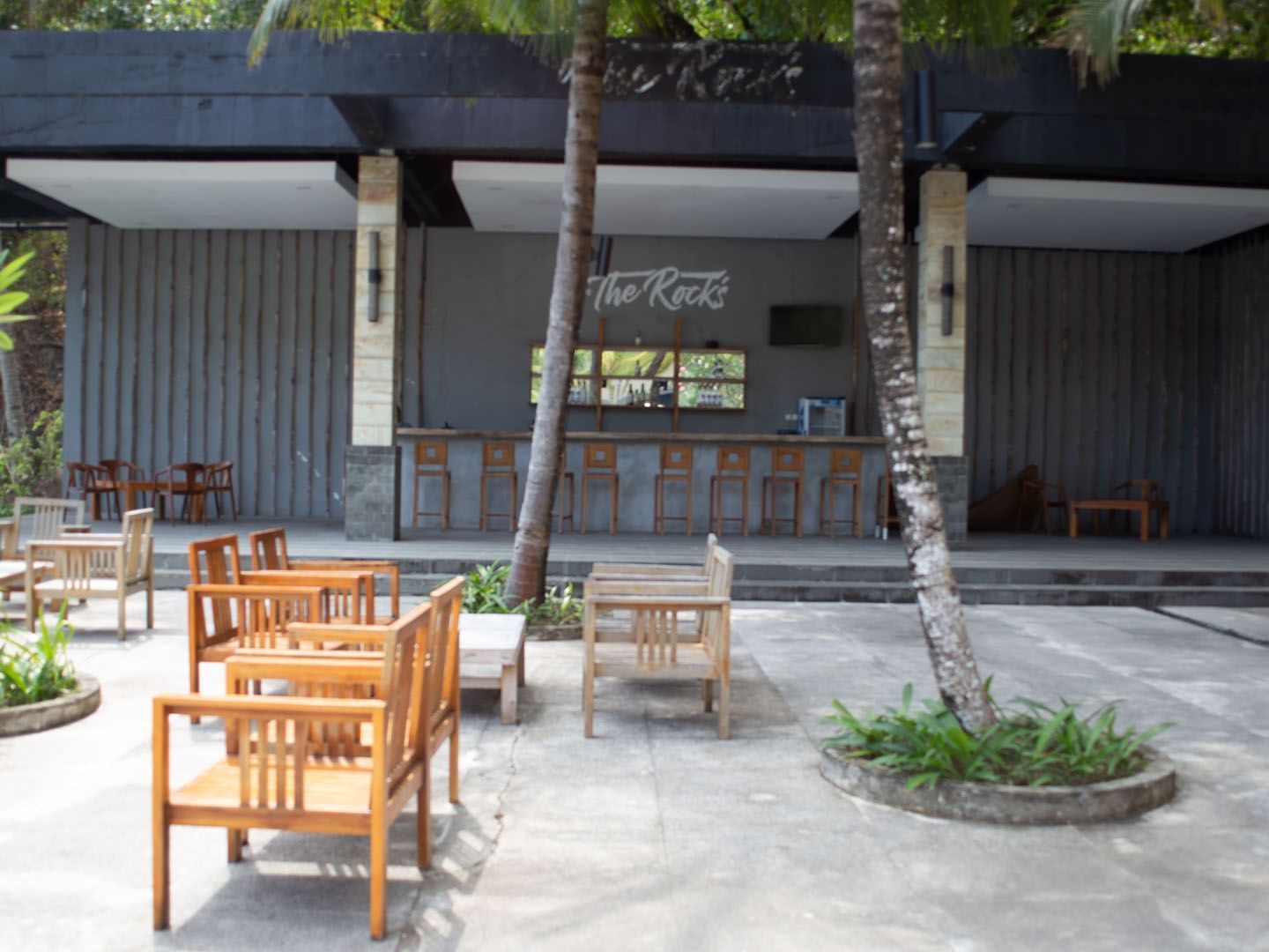 Outdoor patio by the counter in Ocean Brasserie at LK Resort Senggigi Lombok