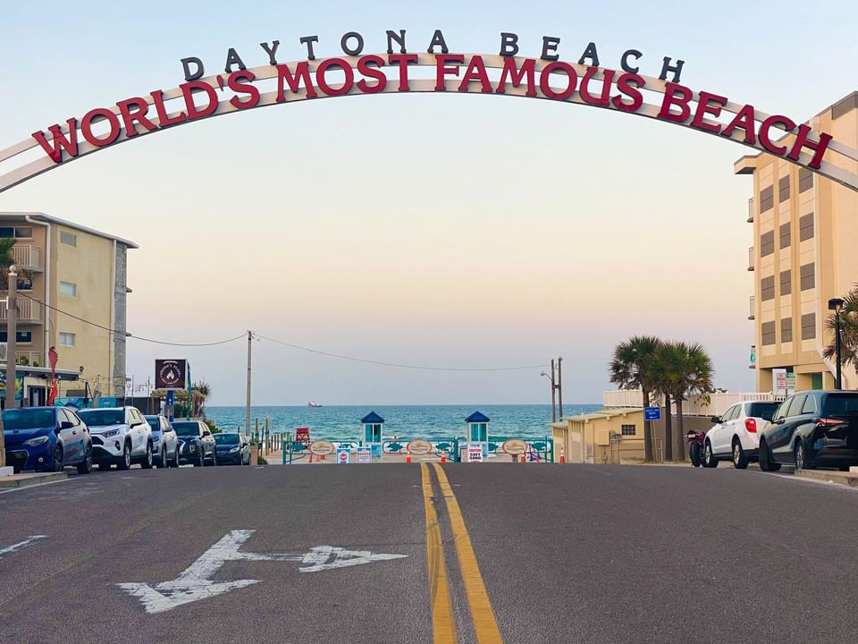 Daytona Boardwalk & Pier entrance near Ocean Court Beachfront